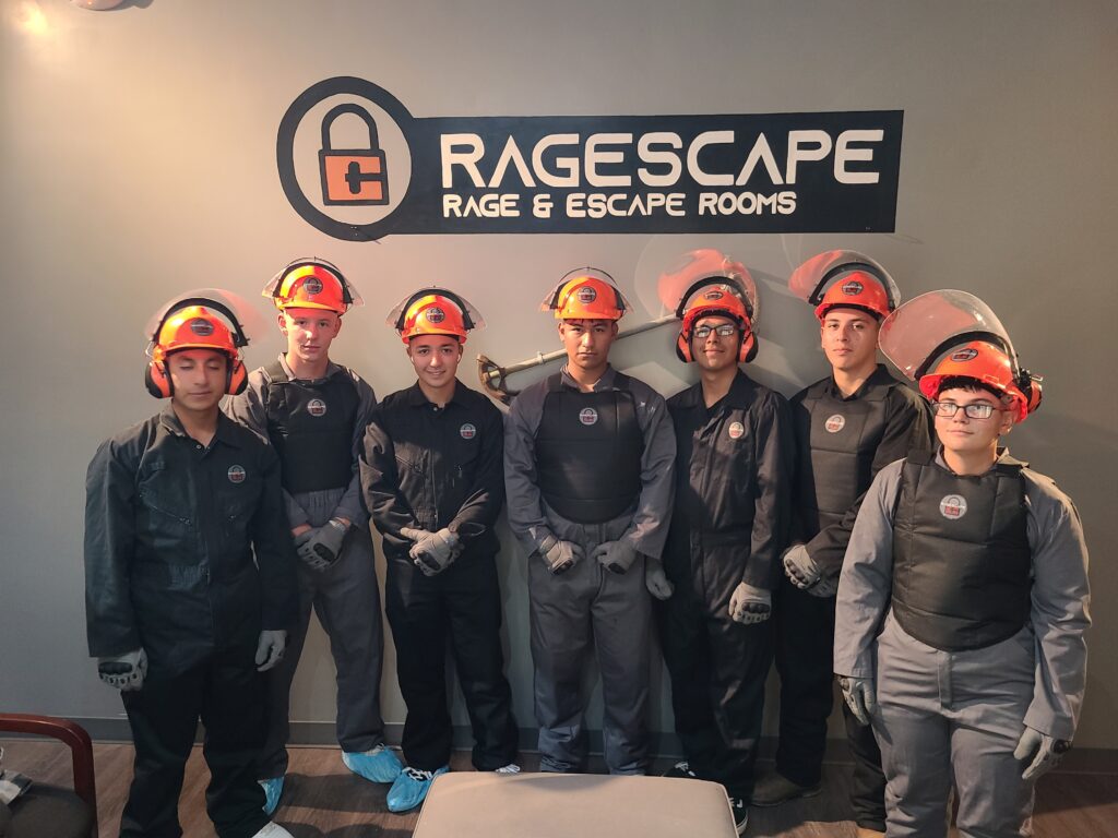 Corporate team building rage room action at RageScape