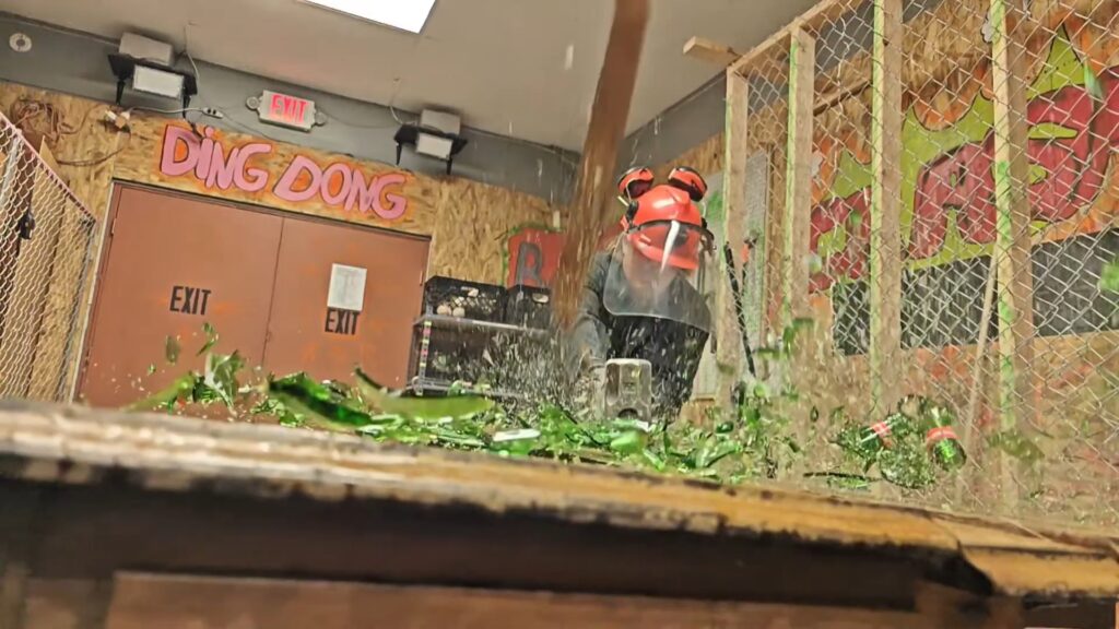 Customer smashing items in rage room Oceanside