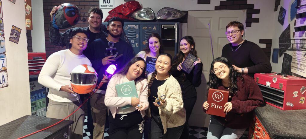 Team building group in rage room smash room experience Oceanside
